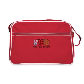 PAIX AMOUR - SANTÉ - DICTONS CHOCOLAT - Sac Retro - rouge/blanc - Devant