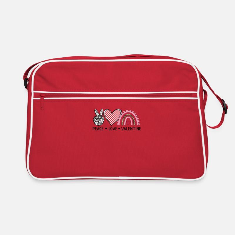 Valentinstag - Liebe - Frieden Retro Tasche