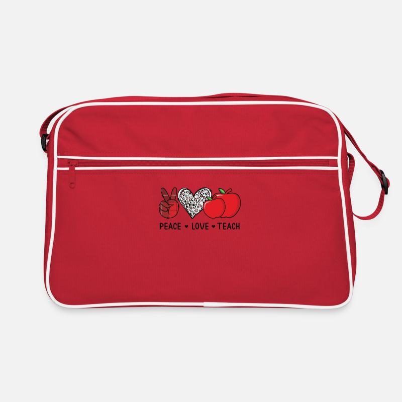 Enseignants Peace Love Teachings School Gift Sac Retro