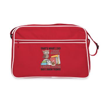 Je lis des livres - Sac Retro - rouge/blanc - Devant