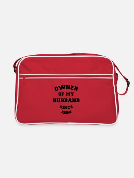 Owner of My Husband Since 1954 Wedding Anniversary - Retro Bag - red/white - Front