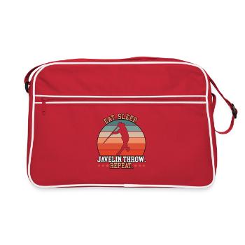 Eat Sleep Javelin Throw Repeat - Retro Tasche - Rot/Weiß - Vorne