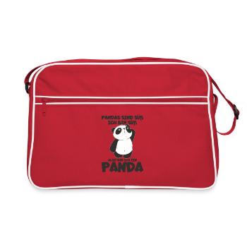 Pandas Sind Süß Ich Bin Süß Also Bin Ich Ein - Retro Tasche - Rot/Weiß - Vorne