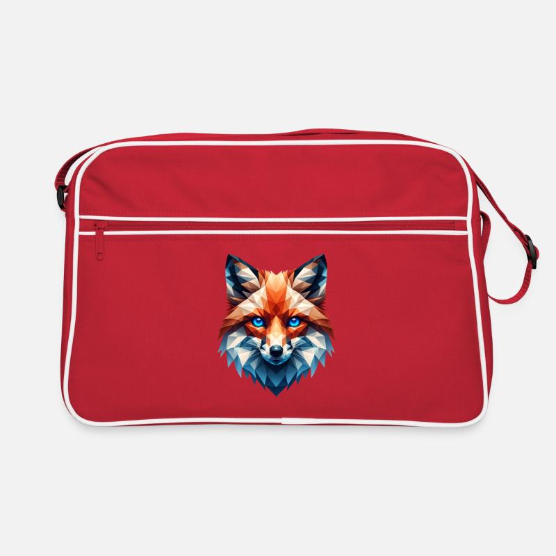 Fuchs Tier Wald Rotfuchs Wildnis - Retro Tasche - Rot/Weiß