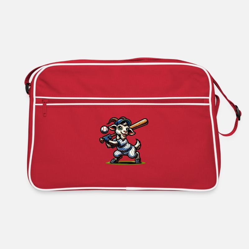 Goat Baseball Pitcher Player Design Retro Bag