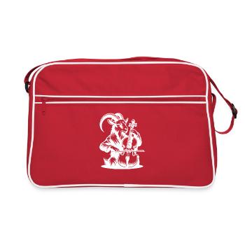 Goats Silhouette Cello Musician Farm - Retro Bag - red/white - Front