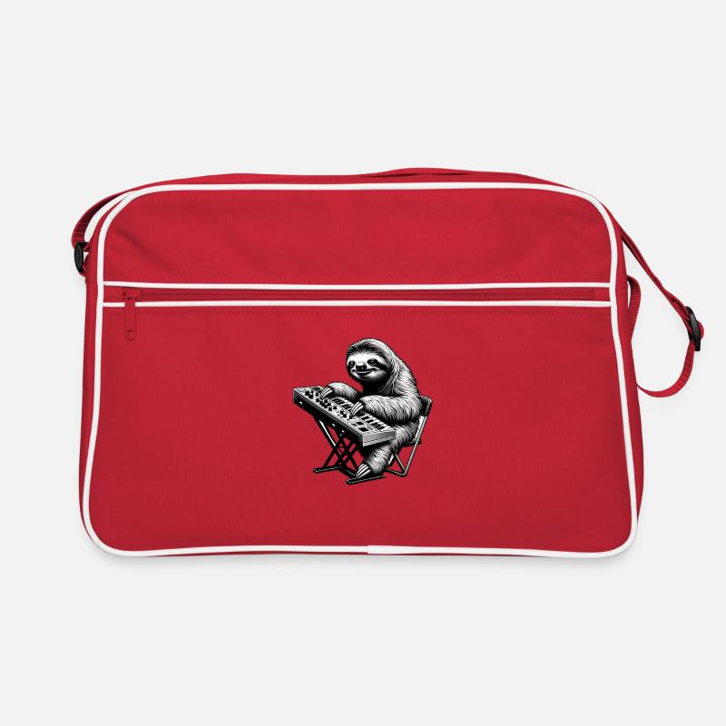 Funny Sloth Keyboard Player Retro Bag