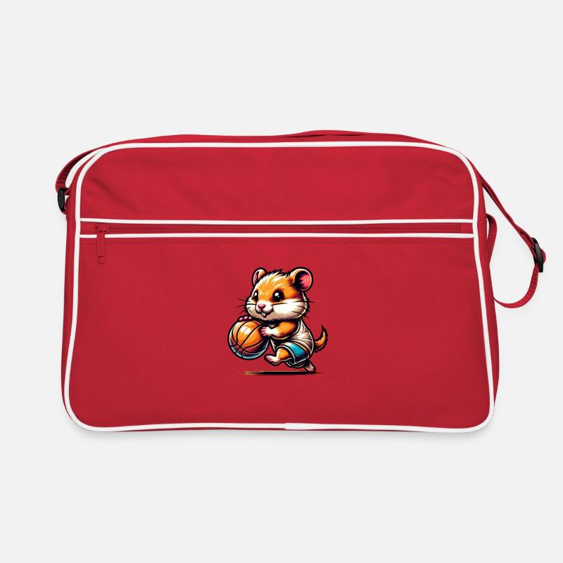 Drôle de hamster dunkant le basket-ball Sac Retro
