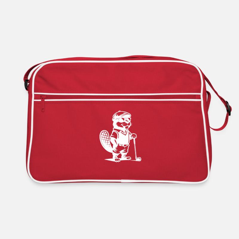 Conception de silhouette de golfeur de castor drôle Sac Retro