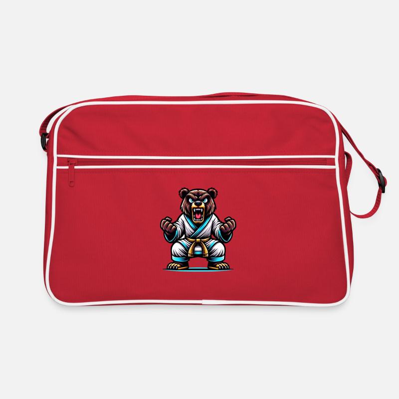 Karate Bear in White Gi with Yellow Belt Retro Bag