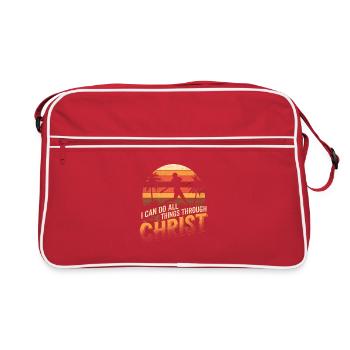 Je peux tout faire grâce à Christ Baseball Christian - Sac Retro - rouge/blanc - Devant