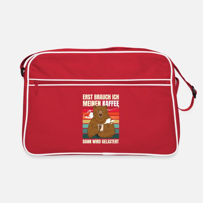 First I need my coffee Funny Coffee Bear Retro Bag