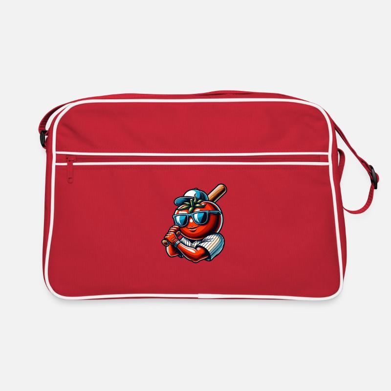 Funny baseball player with tomato Retro Bag