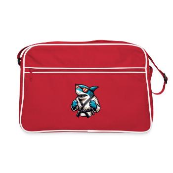 Karaté requin avec lunettes de soleil en gi - Sac Retro - rouge/blanc - Devant