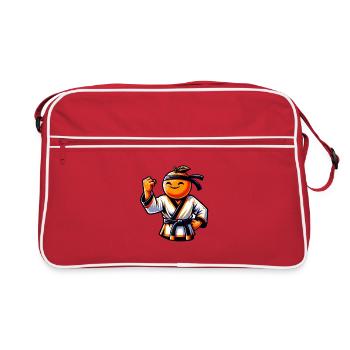Motif de karaté amusant en orange pour tous - Sac Retro - rouge/blanc - Devant