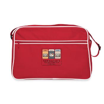 Reading Books Reading Book Reading Books Worm - Retro Bag - red/white - Front