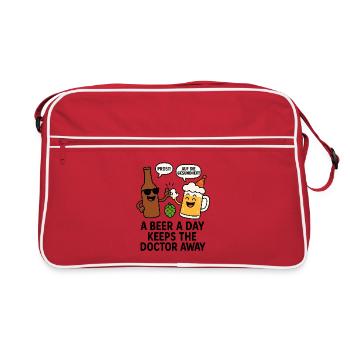 Feierlicher Bier- und Hopfen-Charme - Retro Tasche - Rot/Weiß - Vorne