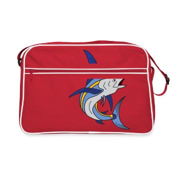 Marlin espadon marlin pêche en haute mer - Sac Retro - rouge/blanc - Devant