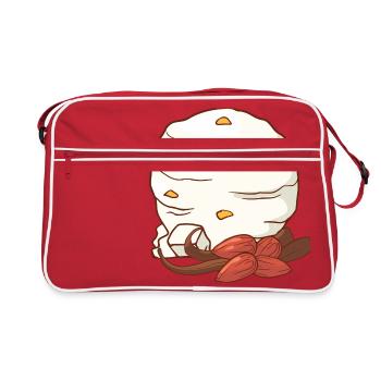 Vanille Mandel Eis Speiseeis Eiskrem Eiscreme - Retro Tasche - Rot/Weiß - Vorne