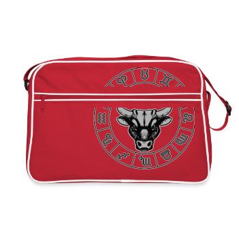 Taureau zodiaque taureau - Sac Retro - rouge/blanc - Devant
