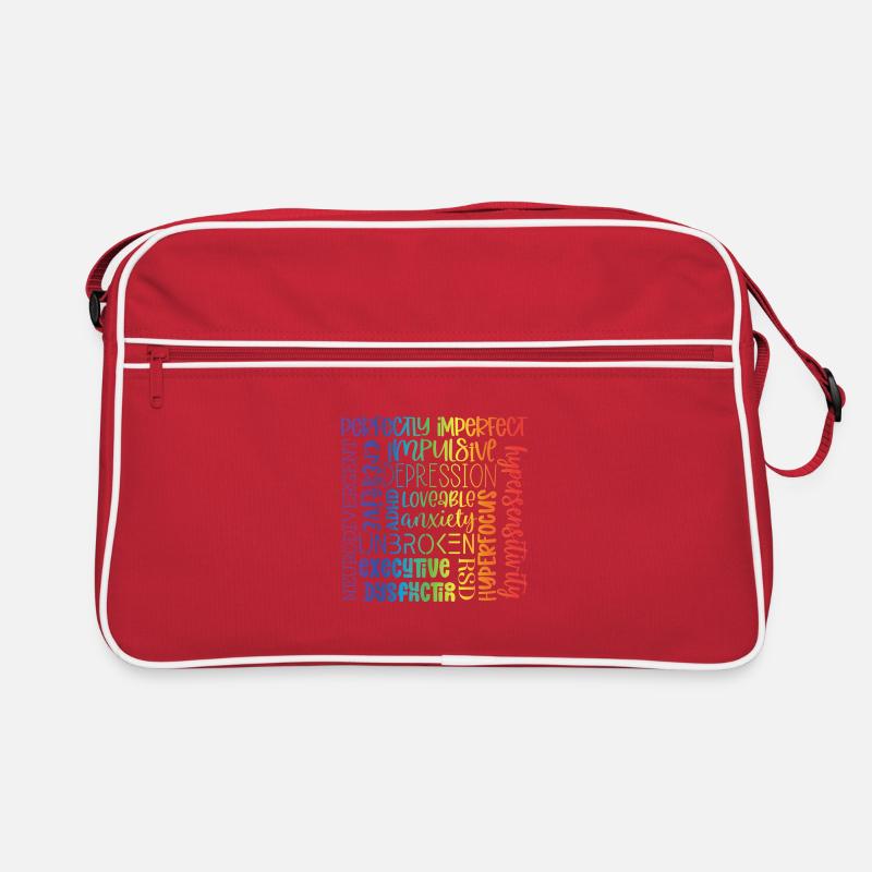 Neurodivergent - Retro Tasche - Rot/Weiß