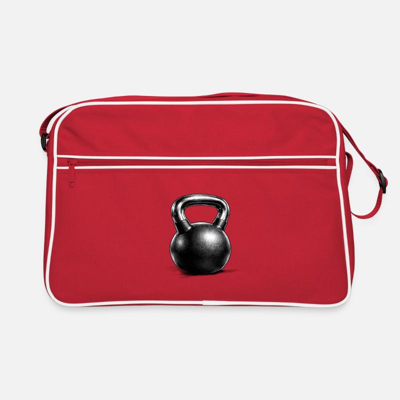 Kettlebell Strength Training Drawing Minimal Retro Bag