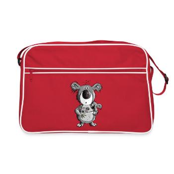 Ours koala doux avec dessin animé pour enfants - Sac Retro - rouge/blanc - Devant