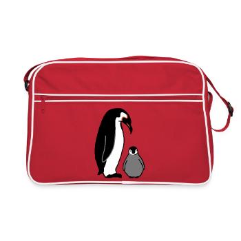 Pingouin avec bébé - Sac Retro - rouge/blanc - Devant