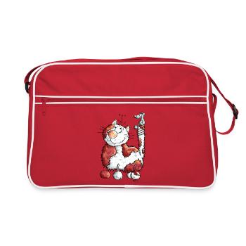 Chat Heureux - Sac Retro - rouge/blanc - Devant