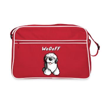 Woooff chien de berger anglais - Sac Retro - rouge/blanc - Devant