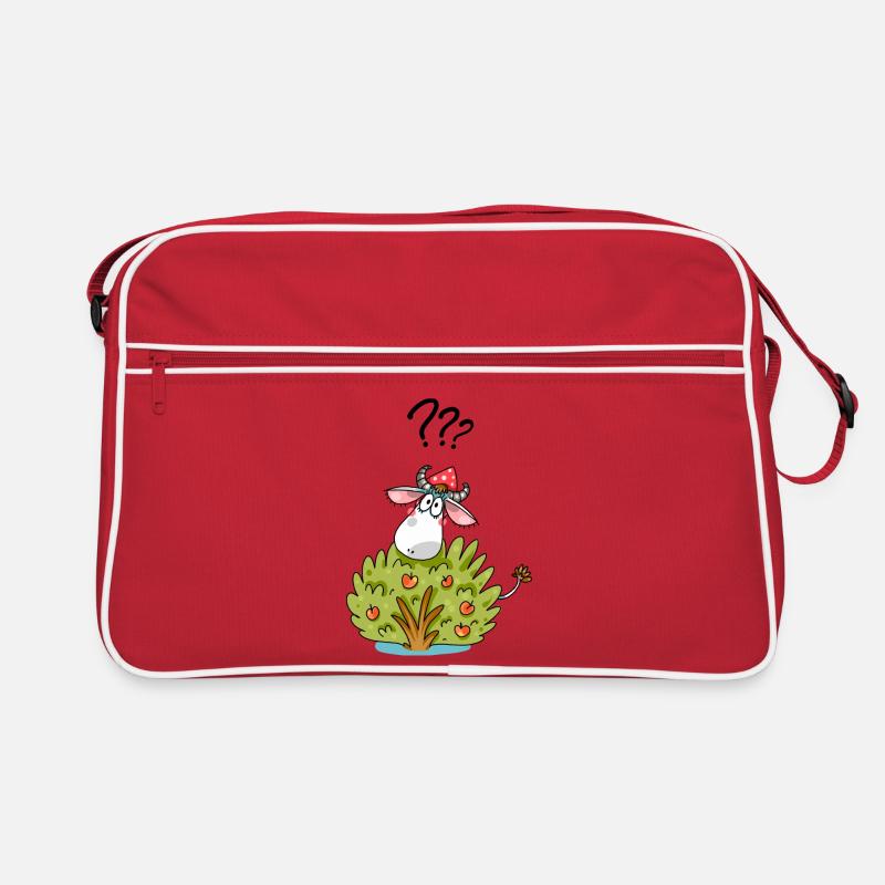 Vache au buisson : design drôle d’animal Sac Retro