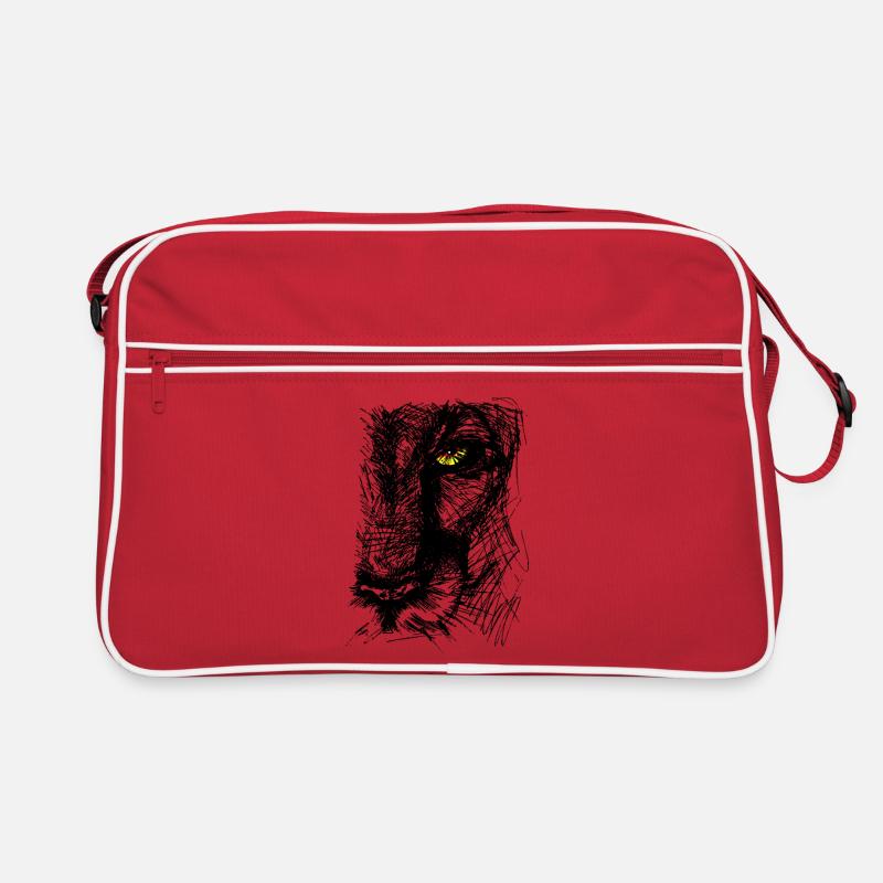 Löwin - Retro Tasche - Rot/Weiß