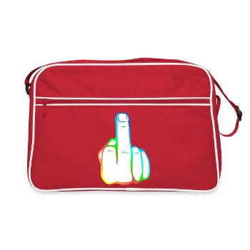 Main Fuck Doigts ! Majeur! Icône colorée graphique - Sac Retro - rouge/blanc - Devant