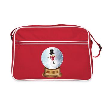 beautiful nostalgic snow globe with snowman - Retro Bag - red/white - Front