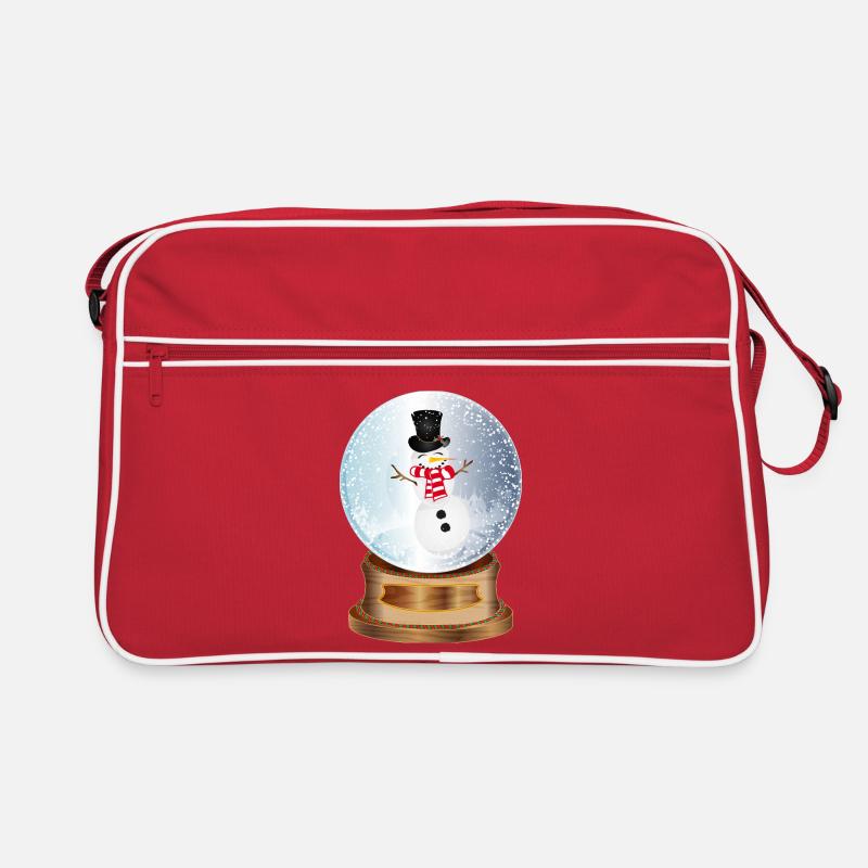 beautiful nostalgic snow globe with snowman Retro Bag