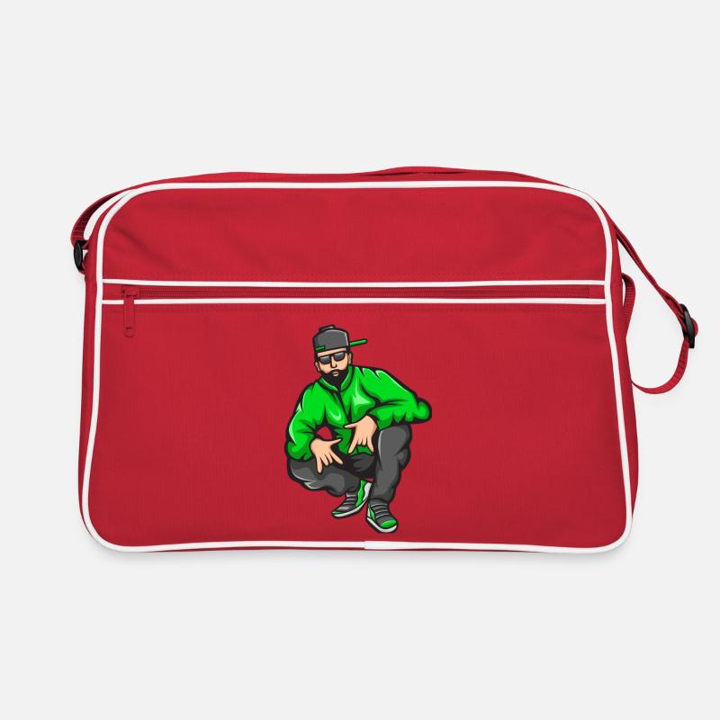 bad boy, rap, rappeur, rappeuse, big up - Sac Retro - rouge/blanc