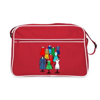 Mannequins avec des vêtements pour femmes et filles - Sac Retro - rouge/blanc - Devant