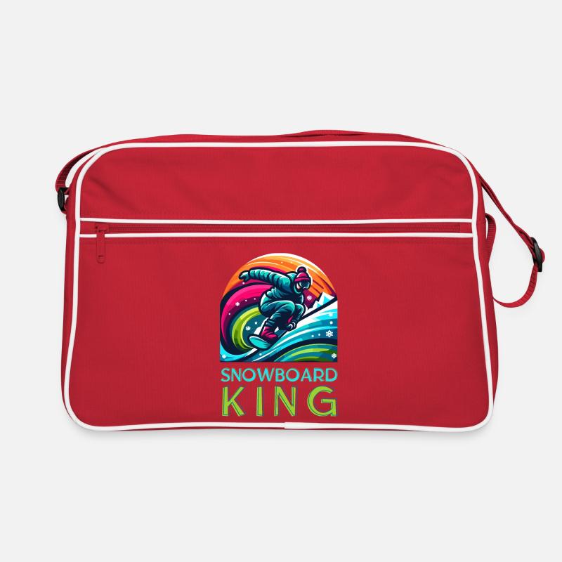 Vivid Snowboarding KIng Warrior Illustration Retro Bag