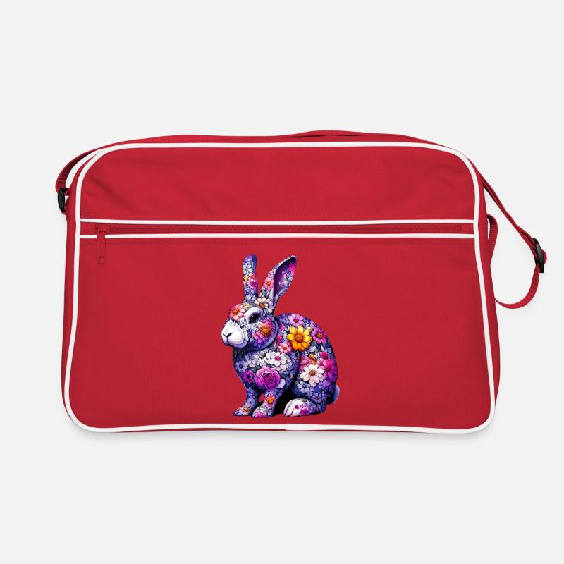 Lapin décoré de fleurs Sac Retro