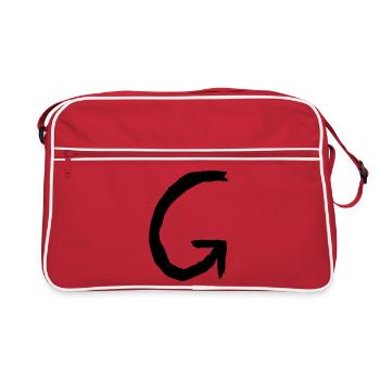 Buchstaben G - Retro Tasche - Rot/Weiß - Vorne
