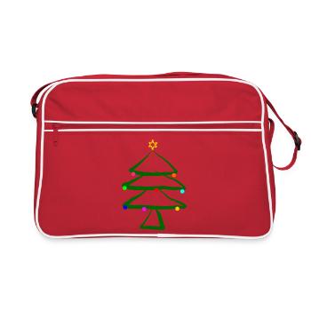 Christmas tree with star - Retro Bag - red/white - Front
