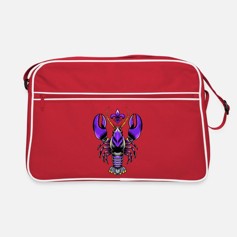 Mardi Gras Languste mit Fleur-de-Lis Design Retro Tasche