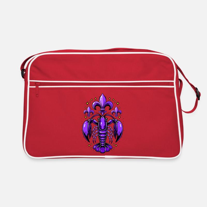 Mardi Gras Languste mit Fleur-de-Lis Design Retro Tasche