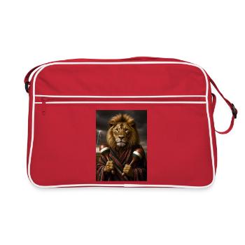 Lion at the Maracas - Retro Bag - red/white - Front