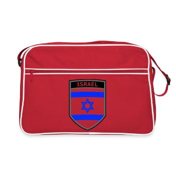 Armoiries d’Israël Étoile de David Drapeau juif bouclier - Sac Retro - rouge/blanc - Devant