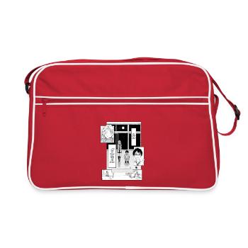 Contemplative scene with friends at night - Retro Bag - red/white - Front