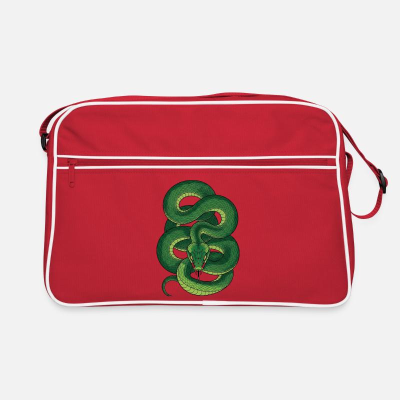 Schlange - Retro Tasche - Rot/Weiß