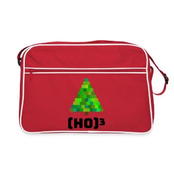 Pixelige Weihnachtsbaum Illustration - Retro Tasche - Rot/Weiß - Vorne