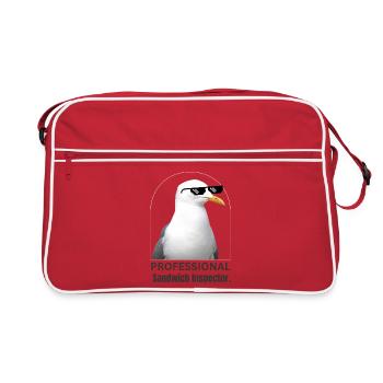 Mouette humoristique avec lunettes de soleil T-Shirt - Sac Retro - rouge/blanc - Devant