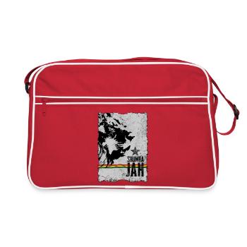 Lion face with reggae flag - Retro Bag - red/white - Front